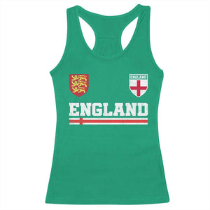 England Three Lions Symbol Red Cross Athletic Jersey Style Racerback Tank Top TS11 Irish Green Print Your Wear