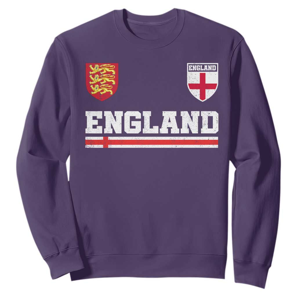 England Three Lions Symbol Red Cross Athletic Jersey Style Sweatshirt TS11 Purple Print Your Wear