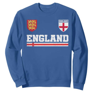 England Three Lions Symbol Red Cross Athletic Jersey Style Sweatshirt TS11 Royal Blue Print Your Wear