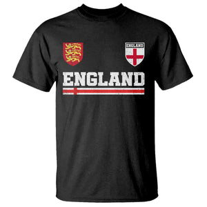 England Three Lions Symbol Red Cross Athletic Jersey Style T Shirt TS11 Black Print Your Wear