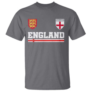 England Three Lions Symbol Red Cross Athletic Jersey Style T Shirt TS11 Charcoal Print Your Wear
