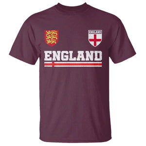 England Three Lions Symbol Red Cross Athletic Jersey Style T Shirt TS11 Maroon Print Your Wear