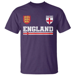 England Three Lions Symbol Red Cross Athletic Jersey Style T Shirt TS11 Purple Print Your Wear