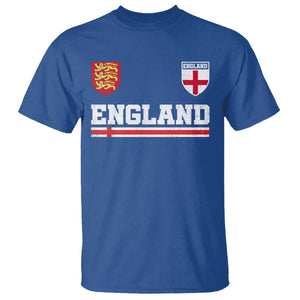 England Three Lions Symbol Red Cross Athletic Jersey Style T Shirt TS11 Royal Blue Print Your Wear