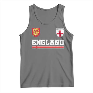 England Three Lions Symbol Red Cross Athletic Jersey Style Tank Top TS11 Black Heather Print Your Wear