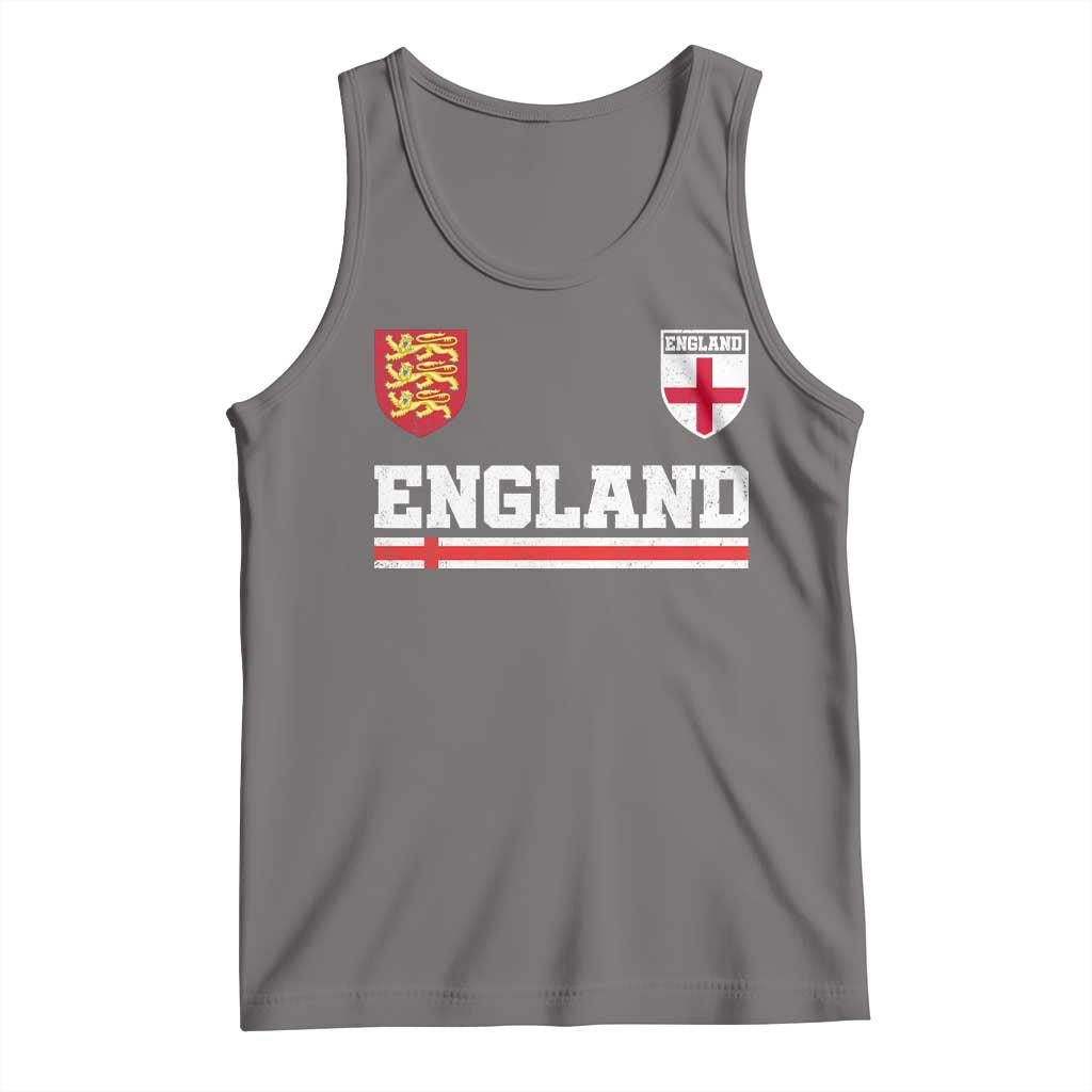 England Three Lions Symbol Red Cross Athletic Jersey Style Tank Top TS11 Deep Heather Print Your Wear