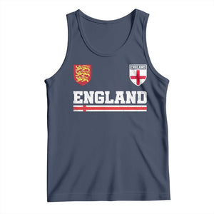 England Three Lions Symbol Red Cross Athletic Jersey Style Tank Top TS11 Navy Print Your Wear