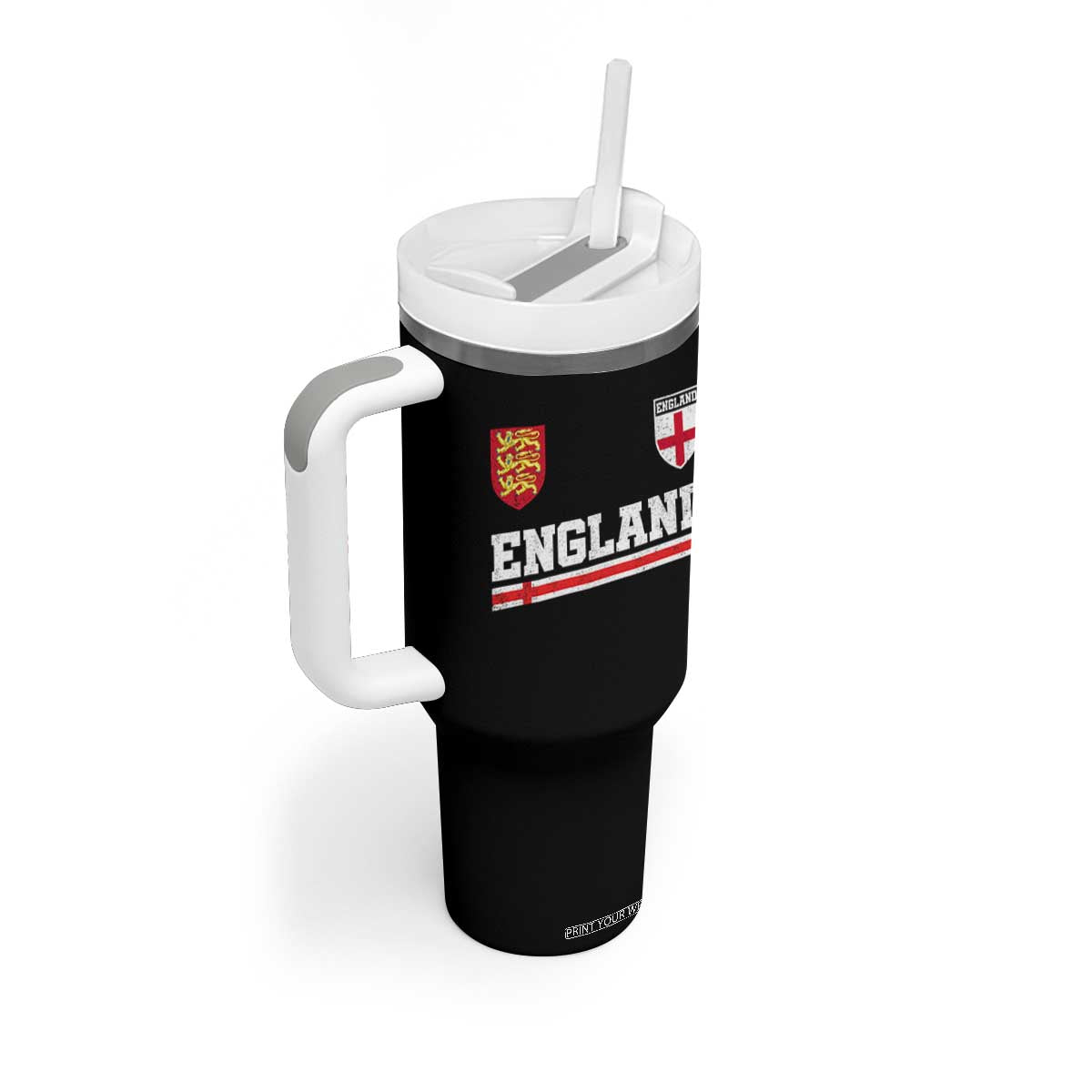 England Three Lions Symbol Red Cross Athletic Jersey Style Tumbler With Handle TS11 Print Your Wear