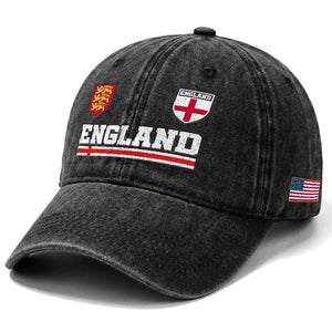 England Three Lions Symbol Red Cross Athletic Jersey Style Washed Cotton Baseball Cap TS11 Print Your Wear