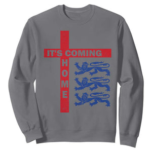 It Is Coming Home England Football Sweatshirt St George Cross Three Lions TS11 Charcoal Print Your Wear
