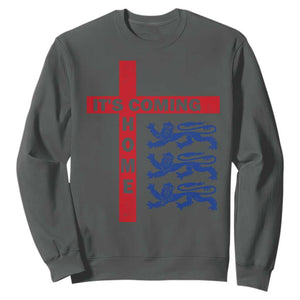 It Is Coming Home England Football Sweatshirt St George Cross Three Lions TS11 Dark Heather Print Your Wear