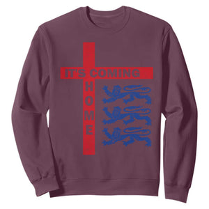 It Is Coming Home England Football Sweatshirt St George Cross Three Lions TS11 Maroon Print Your Wear