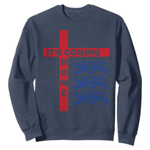 It Is Coming Home England Football Sweatshirt St George Cross Three Lions TS11 Navy Print Your Wear