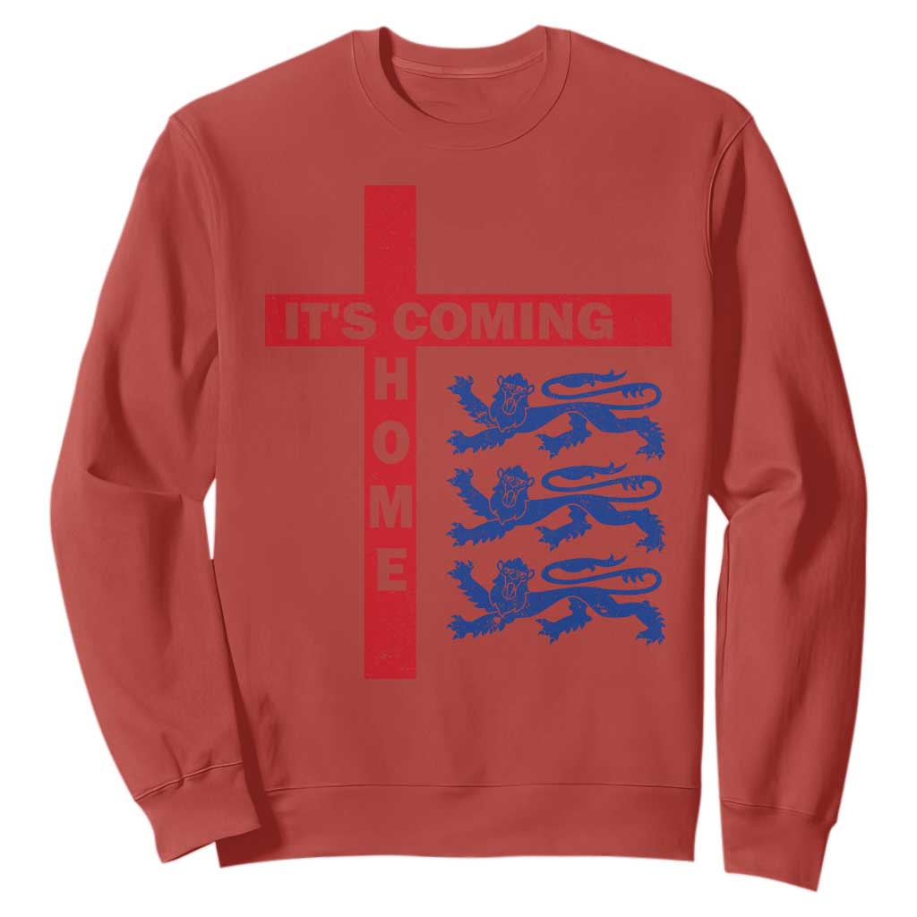 It Is Coming Home England Football Sweatshirt St George Cross Three Lions TS11 Red Print Your Wear
