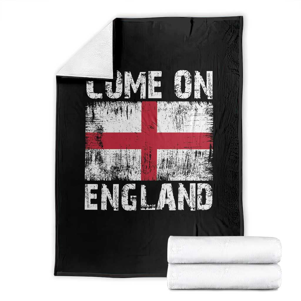 Come On England Throw Blanket Vintage St George Cross Flag Football Fan TS11 Black Print Your Wear