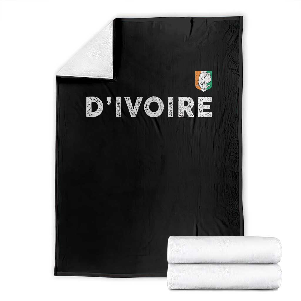 Côte D Ivoire Throw Blanket Ivory Coast Crest Football Elephant Family Matching TS11 Black Print Your Wear