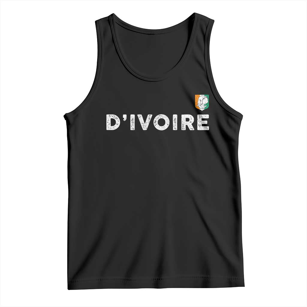 Côte D Ivoire Tank Top Ivory Coast Crest Football Elephant Family Matching TS11 Black Print Your Wear