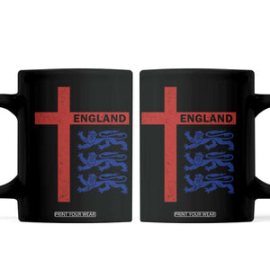 England Football St George Cross Three Lions Emblem Coffee Mug TS11 Black Print Your Wear