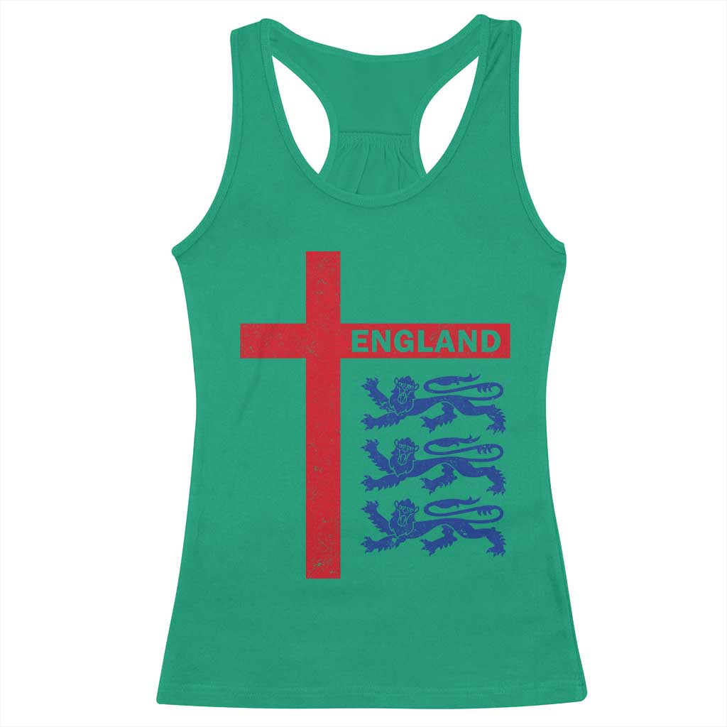 England Football St George Cross Three Lions Emblem Racerback Tank Top TS11 Irish Green Print Your Wear