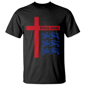 England Football St George Cross Three Lions Emblem T Shirt TS11 Black Print Your Wear
