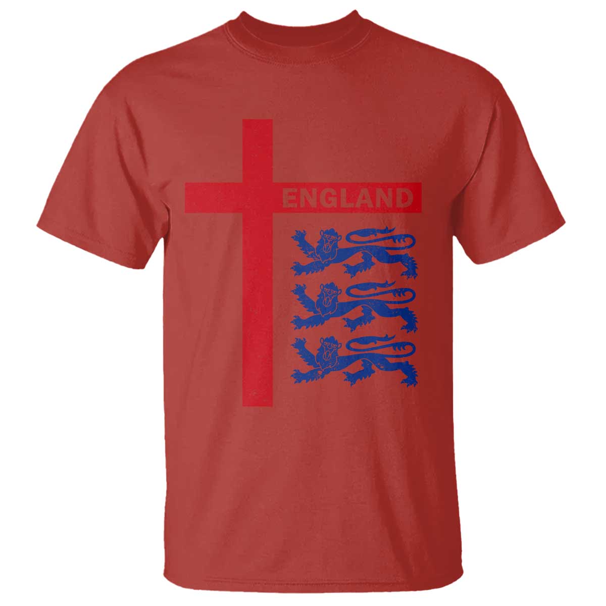 England Football St George Cross Three Lions Emblem T Shirt TS11 Red Print Your Wear