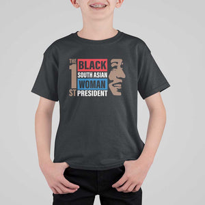 Harris 2024 T Shirt For Kid The First Woman South Asian Black Kamala Presidential Election TS11 Black Print Your Wear