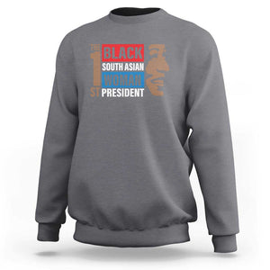 Harris 2024 Sweatshirt The First Woman South Asian Black Kamala Presidential Election TS11 Charcoal Print Your Wear