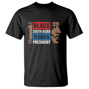 Harris 2024 T Shirt The First Woman South Asian Black Kamala Presidential Election TS11 Black Print Your Wear