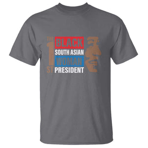 Harris 2024 T Shirt The First Woman South Asian Black Kamala Presidential Election TS11 Charcoal Print Your Wear