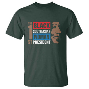 Harris 2024 T Shirt The First Woman South Asian Black Kamala Presidential Election TS11 Dark Forest Green Print Your Wear