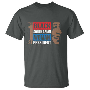 Harris 2024 T Shirt The First Woman South Asian Black Kamala Presidential Election TS11 Dark Heather Print Your Wear