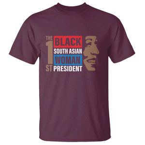 Harris 2024 T Shirt The First Woman South Asian Black Kamala Presidential Election TS11 Maroon Print Your Wear