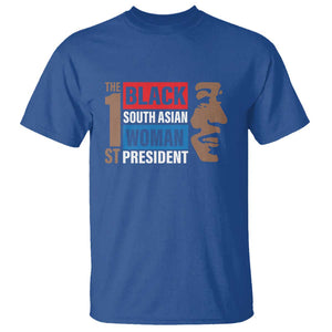 Harris 2024 T Shirt The First Woman South Asian Black Kamala Presidential Election TS11 Royal Blue Print Your Wear