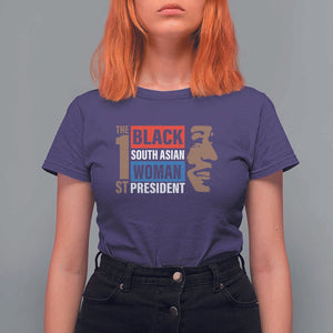 Harris 2024 T Shirt For Women The First Woman South Asian Black Kamala Presidential Election TS11 Purple Print Your Wear