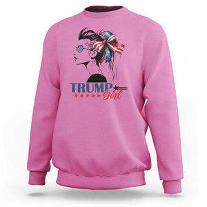 Trump Girl Sweatshirt Messy Bun Sunglasses 2024 USA Flag Coquette Bow TS11 Azalea Print Your Wear