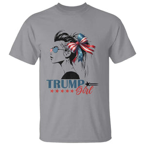 Trump Girl T Shirt Messy Bun Sunglasses 2024 USA Flag Coquette Bow TS11 Sport Gray Print Your Wear