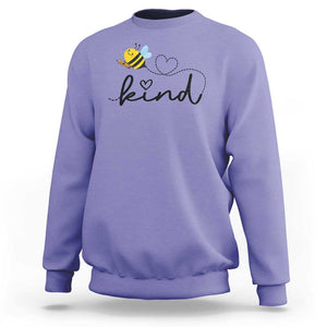 Positive Quote Bee Sweatshirt Be Kind Pencil Back To School Bumblebee TS11 Violet Print Your Wear