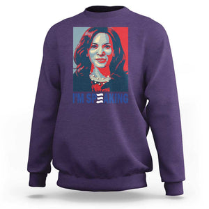 Funny Harris Sweatshirt I'm Speaking Quote Presidential Election TS11 Purple Print Your Wear