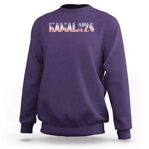 Kamala'24 Sweatshirt Coconut Tree USA Flag TS11 Purple Print Your Wear