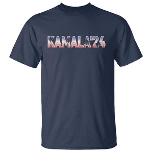 Kamala'24 T Shirt Coconut Tree USA Flag TS11 Navy Print Your Wear