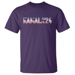 Kamala'24 T Shirt Coconut Tree USA Flag TS11 Purple Print Your Wear