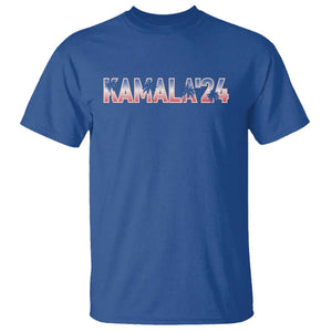 Kamala'24 T Shirt Coconut Tree USA Flag TS11 Royal Blue Print Your Wear