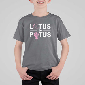 Lotus To Potus T Shirt For Kid Harris Woman Potus 47 Feminist TS11 Charcoal Print Your Wear