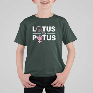 Lotus To Potus T Shirt For Kid Harris Woman Potus 47 Feminist TS11 Dark Forest Green Print Your Wear