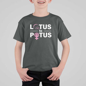 Lotus To Potus T Shirt For Kid Harris Woman Potus 47 Feminist TS11 Dark Heather Print Your Wear