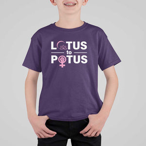 Lotus To Potus T Shirt For Kid Harris Woman Potus 47 Feminist TS11 Purple Print Your Wear