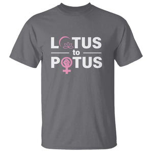 Lotus To Potus T Shirt Harris Woman Potus 47 Feminist TS11 Charcoal Print Your Wear