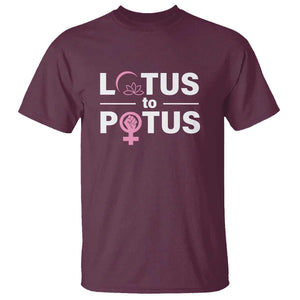 Lotus To Potus T Shirt Harris Woman Potus 47 Feminist TS11 Maroon Print Your Wear