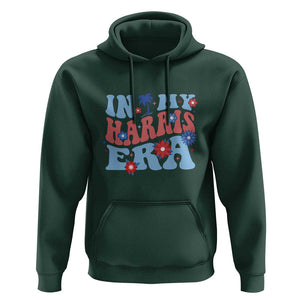 Kamala 2024 Hoodie In My Harris Era Retro Groove Coconut Tree Flower TS11 Dark Forest Green Print Your Wear