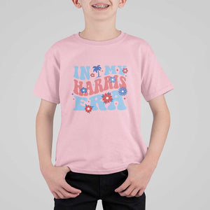 Kamala 2024 T Shirt For Kid In My Harris Era Retro Groove Coconut Tree Flower TS11 Light Pink Print Your Wear